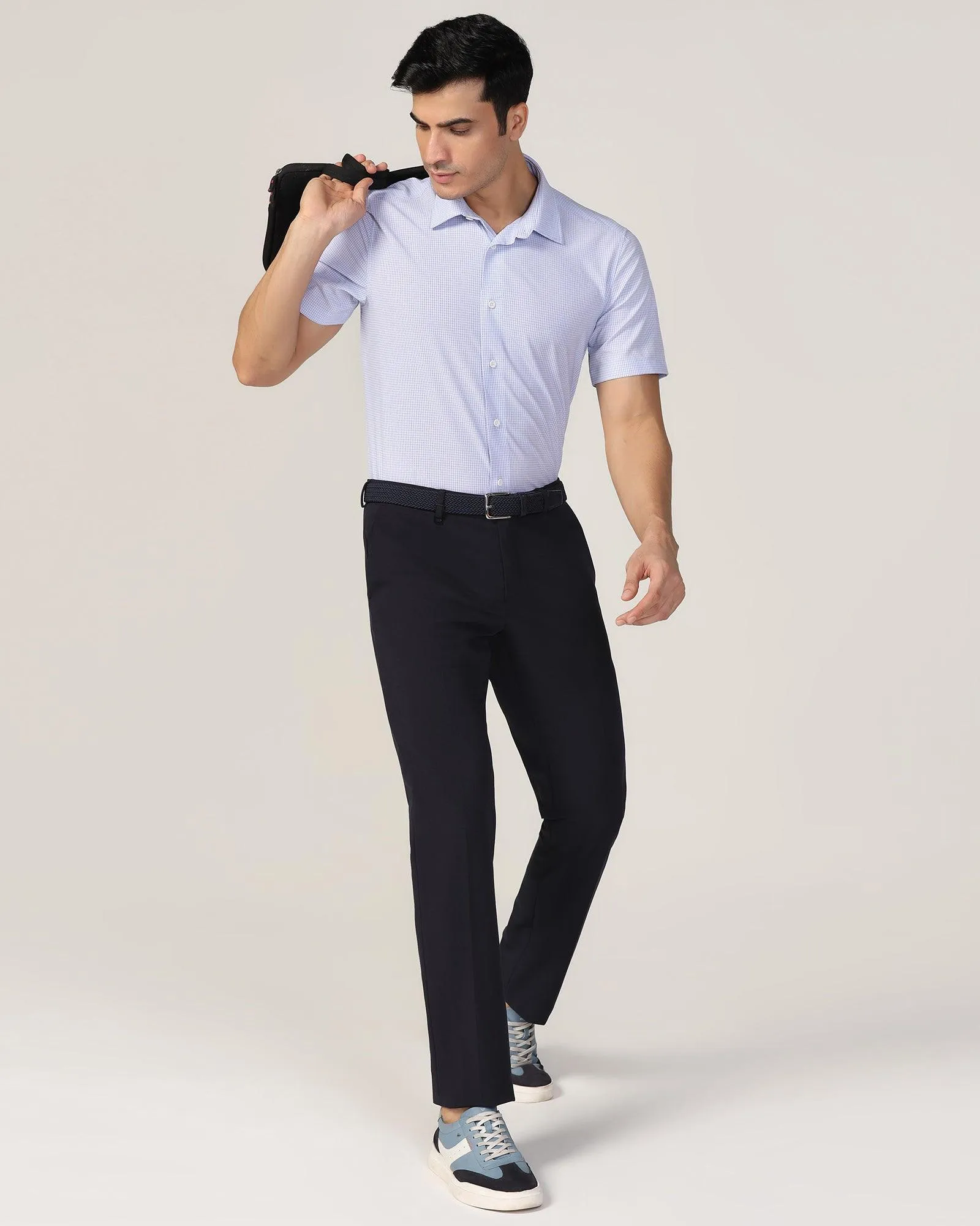 TechPro Slim Fit B-91 Formal Navy Solid Trouser - Sonet