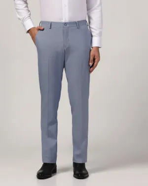 Temp Tech Slim Comfort B-95 Formal Light Blue Textured Trouser - Duke